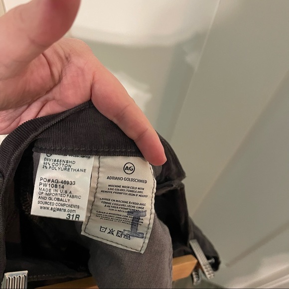 Adriano Goldschmied size 31 dark gray corduroy cigarette ankle pants! - Picture 2 of 8